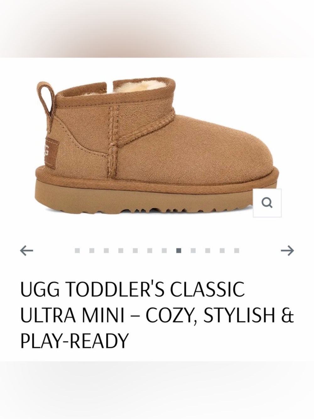 🆕 UGG Toddler Classic Ultra Mini Boots - Chestnut